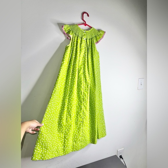 Vintage Vive La Fête Rags Land Girl’s Smocked Watermelon Polkadot Dress - Picture 2 of 8